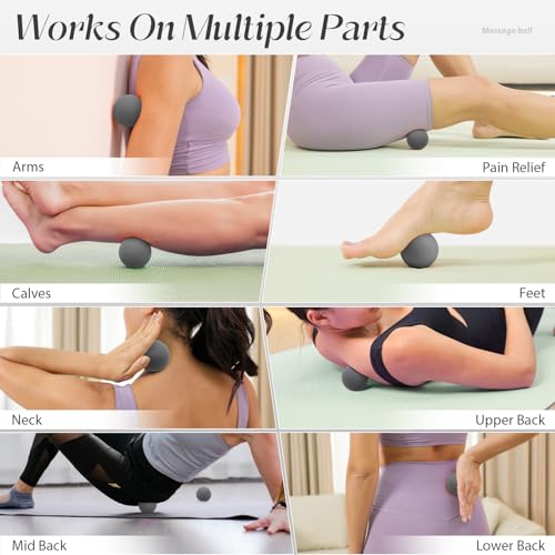 SUBCULTUREPICK Massage Lacrosse Balls for Myofascial Release,Yoga Deep Tissue Massage,Trigger Point Therapy and Foot Plantar Fasciitis,Muscle Soreness Massager Ball (2 Packs) (Grey) - color: Grey