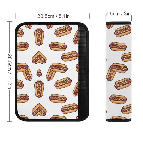 Breathable Seat Belt Shoulder Pad for Adults and Children, Stroller Pushchair High Chair, 2 Pack Hot Dog Food Neck Strap Covers Easy Install (No Tool) - color: Pattern 850