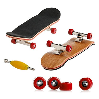 Professional Mini Maple Wooden Fingerboards, 1 Pack (Red) | 1Set Finger Skateboards, 5 Layers Maple Panel Mini Skateboards for Fingers, Fingerboard for Kids Brithday Gift - color: Red