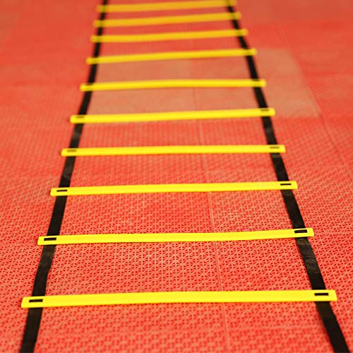 Speed Agility Training Ladder with Adjustable Rung Spacing PP Nylon Rope for Footwork Practice and Speed Drills - size: 6m / 19.69ft 12 Rung