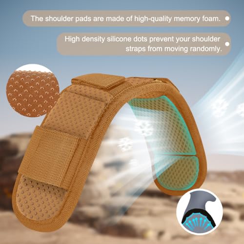 ZINZ 2-Pack Universal Shoulder Pad with Ultra Thick Cushion for Bag Luggage Bag Crossbody, Plus Long & Anti-Slip & Breathable,Khaki - color: Khaki