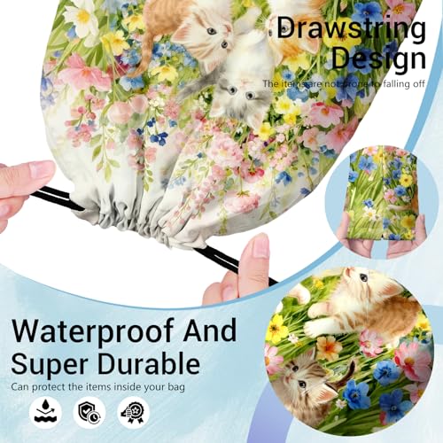 Gymnastics Grip Bag Colorful Flower Cat Small Pouch String Gym Athlete Bag - color: Colorful Floral Cat