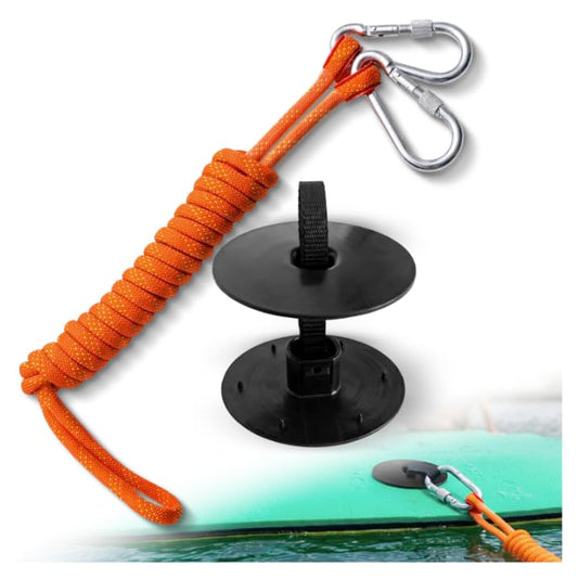 Lily Pad Floating Mat Tether & Grommet Kit | Lake, Pool & Dock | Tether & Grommet Kit for Lily Pad Floating Mats, Bungee Anchor + Carabiner, Easy Install. For Lake, Pool & Dock - color: Tether & Grommet (Orange)