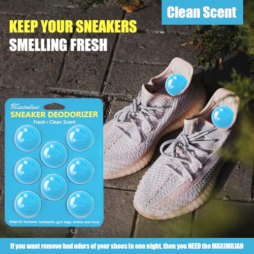 MAXIMILIAN Blue Shoe Deodorizer Balls 8pcs Professional Sneaker Balls | Shoe Freshener Balls,Shoe Balls Odor Eliminator,Sneaker Balls Deodorizers Strong,Shoe Odor Elimination for Shoes Wardrobe