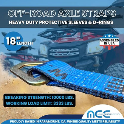 2 Pack 18" Blue Axle Straps Mega Cargo Control Heavy - color: Blue, size: 18"