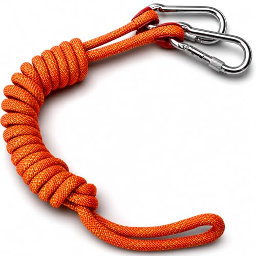 Lily Pad Floating Mat Tether | Bungee Anchor with Carabiner,Lake Dock | Bungee Tether Anchor with Carabiner for Lily Pad Floating Mats, Keeps Mat in Place at Lake, Pool & Dock - color: Tether (Orange)