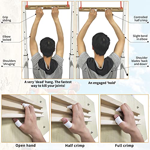 TWO STONES Portable Fingerboard as Rock Climbing Training Boards with Edges and Pockets, Portable Climbing Hangboard as Rock Climbing Finger Strengthener Training Indoor and Outdoor (CJ-HB2026)