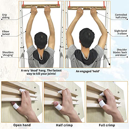 TWO STONES Portable Fingerboard as Rock Climbing Training Boards with Edges and Pockets, Portable Climbing Hangboard as Rock Climbing Finger Strengthener Training Indoor and Outdoor (CJ-HB2026)