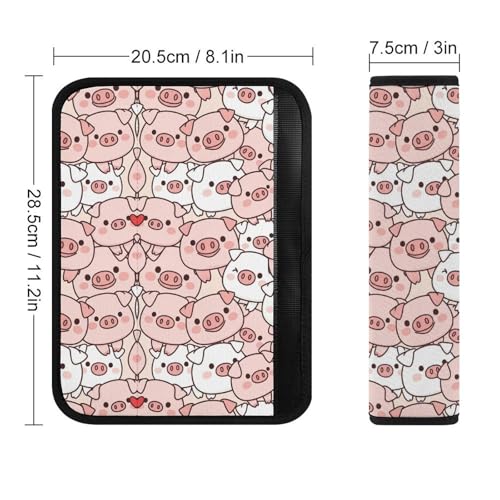 Universal Fit Seat Belt Cover for Adult Use, Stroller Pushchair High Chair, 2PCS Cute Pig Pink Pigs Harness Pads Strap Shock Absorption - color: Pattern 1085
