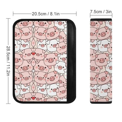 Universal Fit Seat Belt Cover for Adult Use, Stroller Pushchair High Chair, 2PCS Cute Pig Pink Pigs Harness Pads Strap Shock Absorption - color: Pattern 1085