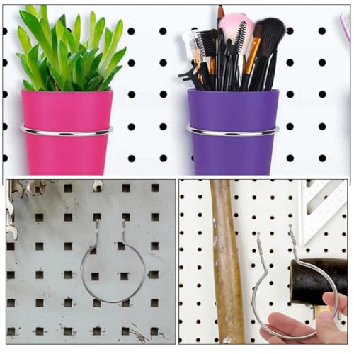 12pcs Metal Pegboard Cup Holder Hooks Heavy Duty Iron Peg Hooks for Shop Storage and Wall Hanging Board Accessories