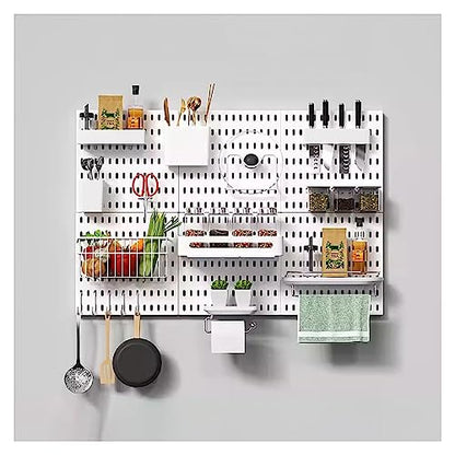 peg Board Display Stand, Kitchen Top Shelf Storage Wall Nail-Free Wall Plastic Hanging Board Free Punching Bathroom Accessories Hook(Style 5) - color: Style 5