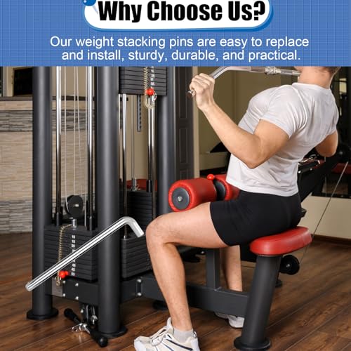 NQEUEPN Weight Stack Pin, 3/8 Inch Diameter Weight Loading Pin L Shaped Stack Extender Selector Inserts Gym Fitness Equipment for Home Gym Accessories - size: 4.4 Inch