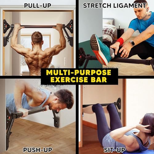 Pull Up Bar/Chin up bar Upper Body Workout Bar, Super load-bearing: Dual Security Locking, Two-way Support Fitness Strength Training Equipment