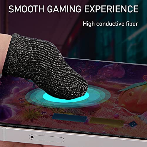 Geyoga 40 Pieces Gaming Finger Sleeve for Thumb Sleeves Mobile Gaming Finger Protector(Black) - color: Black