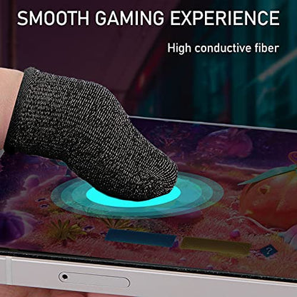 Geyoga 40 Pieces Gaming Finger Sleeve for Thumb Sleeves Mobile Gaming Finger Protector(Black) - color: Black