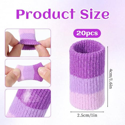 20PCS Finger Brace Compression Sleeves Crochet Finger Guard Thumb Splint Brace Support Elastic Fingers Tape Sport Fingers Cushion for Knitting Writing Basketball Baseball Sport