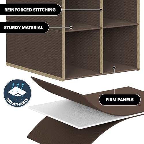 Simple Houseware 20 Section Shelves Hanging Shoes Organizer, Brown | Dual Metal Hooks, 10 Tier, Holds Up to 20 lbs, for Narrow Space - color: Brown