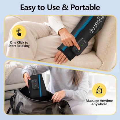 Comfytemp Air Compression Arm Massager for Circulation and Pain Relief, L | Recovery for Tennis Elbow, Edema, Portable Full-Arm Compression Sleeve, Ideal for Men Women (Fits Upper Arm 14"~17") - size: L, 14"~17"