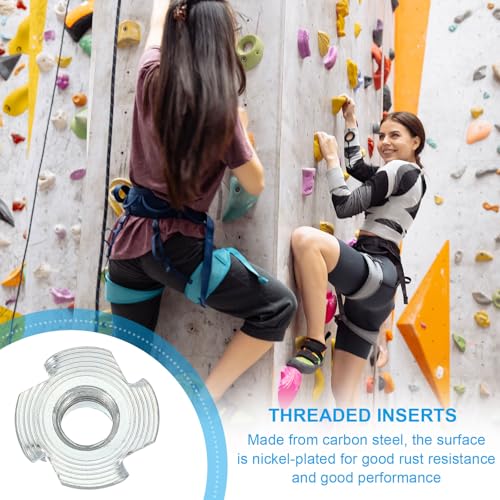 PATIKIL M10 T-Nuts, 12 Pcs Zinc Plated Steel 4-Pronged Tee Blind Nut 16 mm Length Four-jaw t Nuts Threaded Inserts Hardware for Wood Furniture Cabinetry Rock Climbing Holds - size: 16 mm
