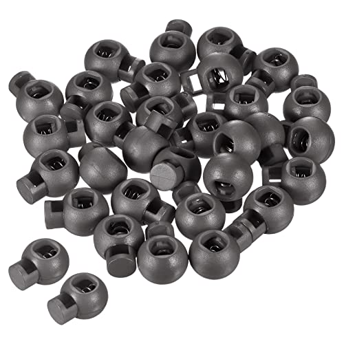 PATIKIL Cord Locks, 100 Pack Ball Spring Toggle Stopper for Drawstring Bag Shoelaces, Gray - color: Gray