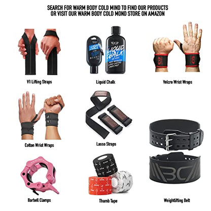 WARM BODY COLD MIND 1.85" Weightlifting Thumb Tape - Hook Grip Tape for Powerlifting, Cross Training, Gym Tape, Workout, Weight Lifting Tape, Athletic Finger Wrap (Black 6 Rolls) - color: 6 Rolls Black