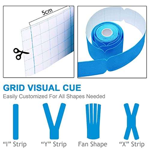 Kinesiology Tape Precut Strips<2Roll>Athletic Tape Waterproof Elastic Sports Tape for Joints Support & Muscle Pain Relief <16.4ft*2 >Cotton K Tape(Black) - color: 2-rolls(precut-black)