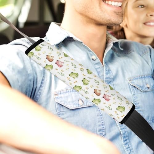 2 Piece Cute Frogs Art Car Seat Straps Shoulder Pads Universal Fit Automotive Seat Belt Protector for Kids, Car Seats Pushchair Strollers High Chair Pushchair - color: Pattern 345