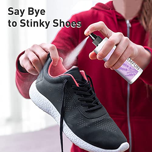 Shoe Odor Eliminator, LamFun Foot Shoe Deodorizer Spray, Natural Deodorant for Shoes, Feet, Sneakers, Work Boots, Air Freshener Spray, Freesia and Lavender