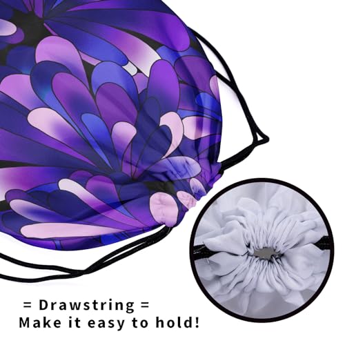 Gymnastics Grip Bag for Gymnasts Gymnastic Drawstring Bag Gym Athlete Bag - color: Abstract Purple Flower, size: 9.25" x 12" (Pack of 1)