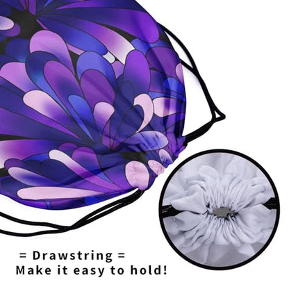 Gymnastics Grip Bag for Gymnasts Gymnastic Drawstring Bag Gym Athlete Bag - color: Abstract Purple Flower, size: 9.25" x 12" (Pack of 1)