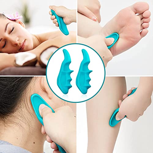 Deep Tissue Massage Tool,2 Pieces Thumb Saver Massager, Trigger Point Massage Therapy Tool, Professional Back Neck Shoulder Leg Acupoint Massager, Self Massage Tools for Sore Muscles, Muscle Knots