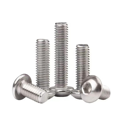 Wensilon (50Pcs) 1/4-20 * 2-1/2 Button Head Socket Cap Bolts Screws, 304 Stainless Steel, Allen Hex Drive, Bright Finish, Fully Machine Thread - color: Silver, size: B 1/4-20*2-1/2