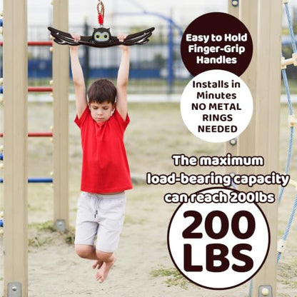 Ninja Twist Swing-360 Degree Handle Rotation Promotes Sensory Development, Arm Strength,Swingset Accessories Outdoor-Swing Spins Set (Brown) - color: Brown
