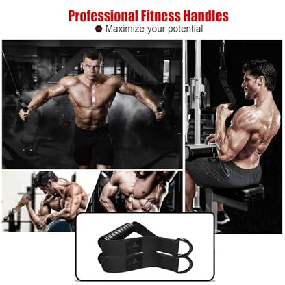 Heavy Duty Gym Workout Handles Attachment for Cable Machine,Resistance Band,Pulley System Home Exercise Equipment, Comfortable and Stronger Grip - color: Carbon Black XG
