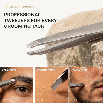 Beauty Power 9 in 1 Professional Manicure Pedicure Set - Stainless Steel Nail Clippers, Nano File, Cuticle Nipper, Scissors, Tweezers, Travel PU Leather Case for Men & Women - Father's Day - Brown - color: Brown