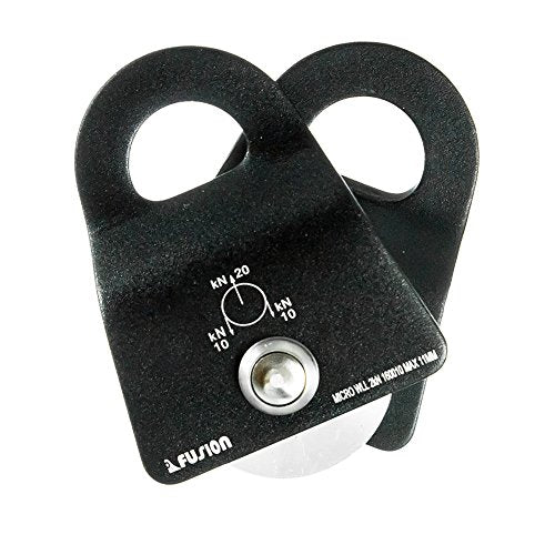 Fusion Climb Ekat Micro Aluminum Side Swing Pulley, Backyard Zipline, Trolley - color: Black