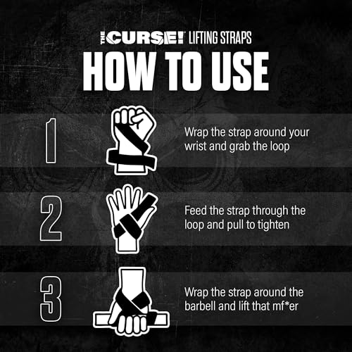 JNX Sports The Curse! Lifting Straps | 23″ Neoprene Wrist Support Weightlifting & Powerlifting Straps for Deadlifts, Rows & Gym Workouts