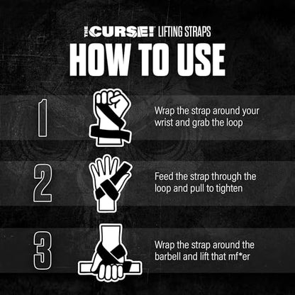 JNX Sports The Curse! Lifting Straps | 23″ Neoprene Wrist Support Weightlifting & Powerlifting Straps for Deadlifts, Rows & Gym Workouts