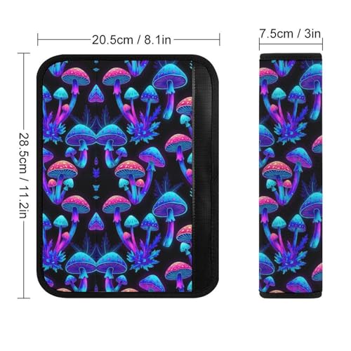 Universal Fit Trippy Mushroom Neon Car Seat Belt Pad for Elderly Support, Stroller Pushchair High Chair, 1 Pair Shoulder Harness Cover Neck and Shoulder Support - color: Pattern 538