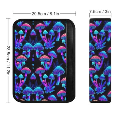 Universal Fit Trippy Mushroom Neon Car Seat Belt Pad for Elderly Support, Stroller Pushchair High Chair, 1 Pair Shoulder Harness Cover Neck and Shoulder Support - color: Pattern 538