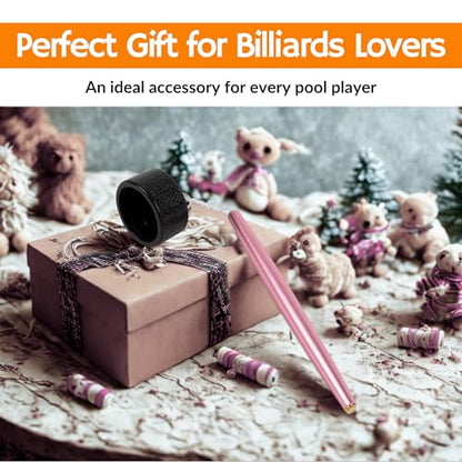 Aluminum Circle Pool Chalk Holder - Use with TAOM Pyro or TAOM V10 Chalk - Slip-in Pocket Pool Cue Chalk Holder - Cover Billiard Supplies - Snooker Accessory Chalk - color: Pink