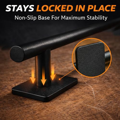 Fingerboard Rail 11" Metal Round Grind Rail Non-Slip Stable Base for Smooth Slides & Grinds Fingerboard Trick Training Obstacle Fits Tech Deck Mini Skate Park & Desk Setup