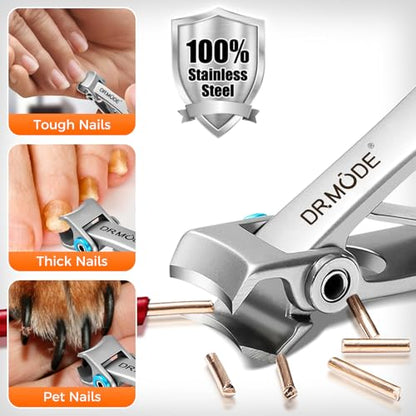 Toenail Clippers for Thick Nails for Seniors, Angled Head Large Toe Nail Clippers for Men with Catcher, Heavy Duty Wide Opening Fingernail Clippers Nail Cutter- Silver - style: Silver Wide Opening & Angled Head