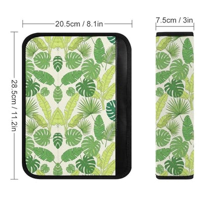 Breathable Seat Belt Shoulder Pad for Adults And Children, Stroller Pushchair High Chair, 2 Pack Tropical Monstera Leaf Botanical Palm Leaves Branch Hawaiian Neck Strap Covers Easy Install (No Tool) - color: Pattern 1255