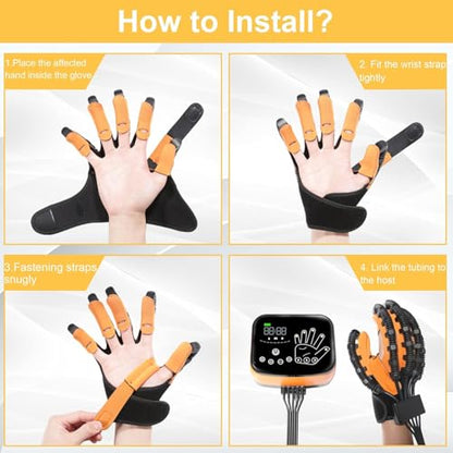 9th Generation Upgrade Rehabilitation Robot Gloves for Stroke Recovery – Hand Weakness & Hemiplegia Home Physical Therapy Device with Mirror Training & Multi-Mode (Left Hand, L) - size: Left Hand, L