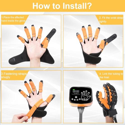 9th Generation Upgrade Rehabilitation Robot Gloves for Stroke Recovery – Hand Weakness & Hemiplegia Home Physical Therapy Device with Mirror Training & Multi-Mode (Right Hand, L) - size: Right Hand, L