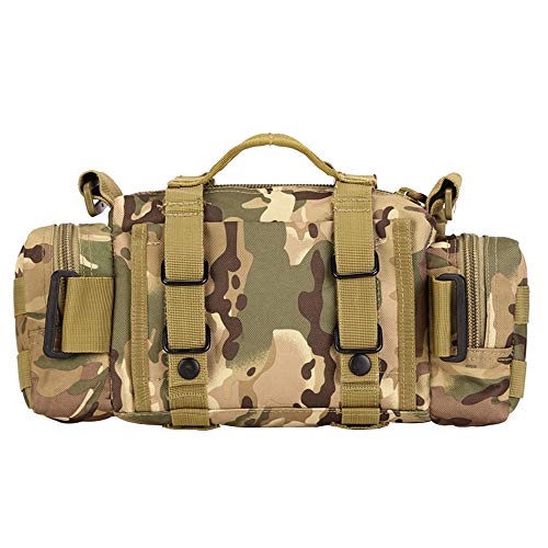 Utility 3P Military Tactical Duffle Waist Bags MOLLE Assault Shoulder Backpack Multifunction EDC Pouches Heavy Duty Fanny Packs (CP camouflage) - color: Cp Camouflage
