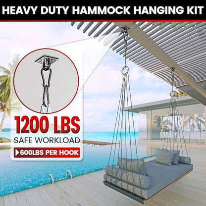 sprookber 304 Stainless Steel Pad Eye Snap Hooks, M8 Heavy Duty Ceiling Hooks, 1200 lb Capacity Hammock Swing Hanging kit, Plant Hangers, Marine Hardware Staple Hook Loop with Screws, Set of 8(Black) - size: 3.15 inch, style: Black Square