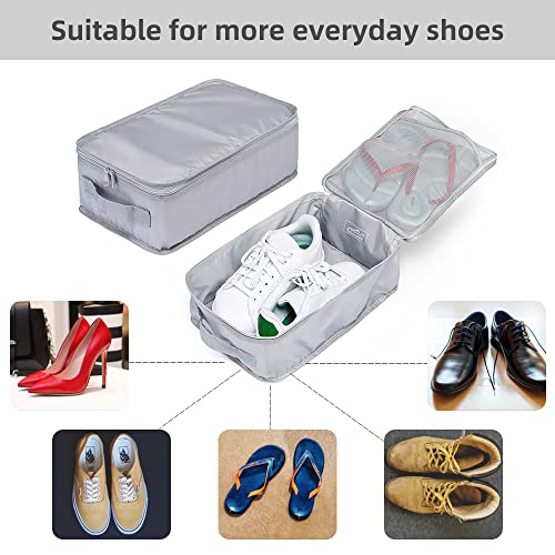Travel Shoe Bags, Foldable Waterproof Shoe Pouches Organizer-Double Layer (8 Grey Shoe Bags) - color: Grey, size: 8 Packs